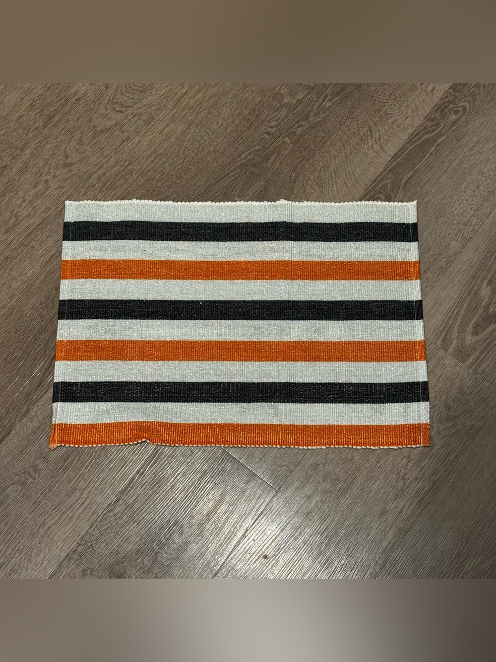 Black, Orange and White Striped Halloween Placemat
